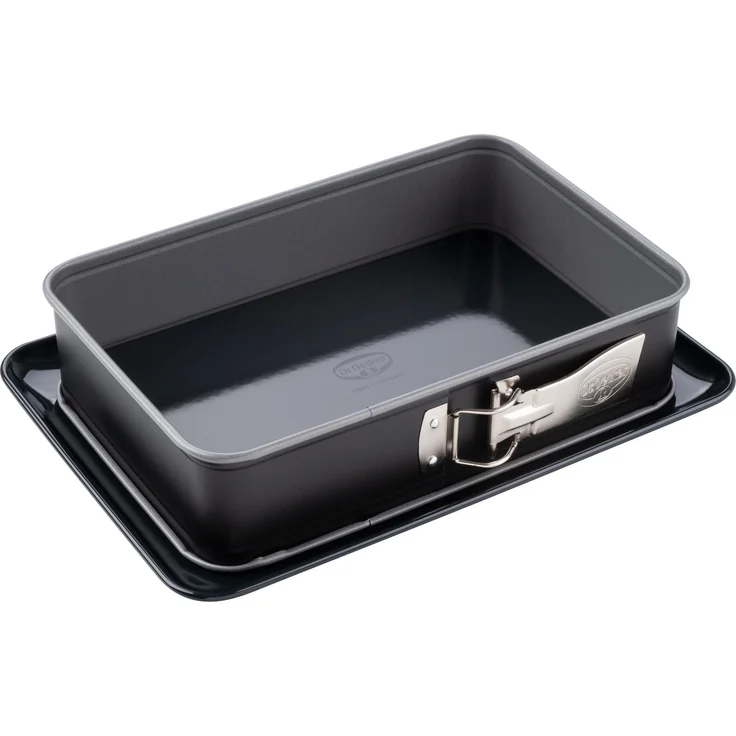 Dr. Oetker Rechteck-Springform mit le-Boden 28 x 18 cm le-Boden, eckiges Kuchenblech, für kleine Blechkuchen, Serie Back-Idee Kreativ, Menge: 1 Stück – Bild 2