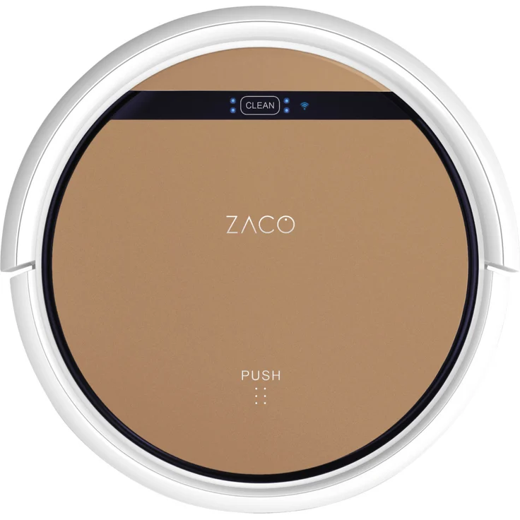 Zaco V5x Saugroboter mit Wischfunktion, 120 min Akkubetrieb, App- und Sprachsteuerung, 4 Reinigungsprogramme, weiß-bronze – Bild 1