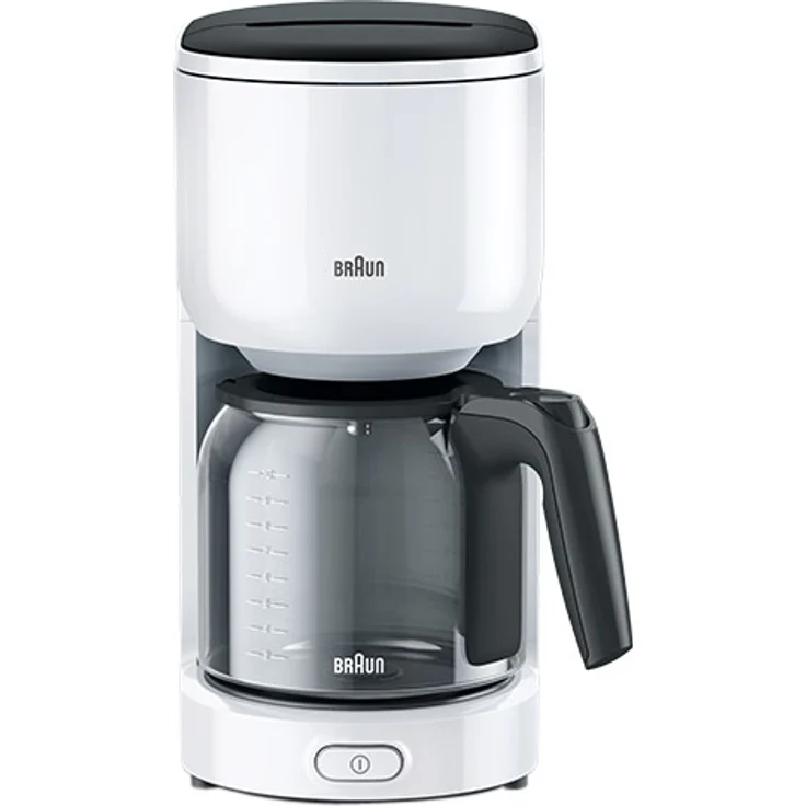 Braun KF 3120 WH Filterkaffeemaschine, Kaffeemaschine für 10 Tassen Filterkaffee, Integrierter Wasserfilter, Tropf-Stopp, OptiBrew System, Weiß – Bild 1
