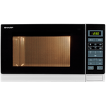 Sharp R342WW Mikrowelle, Standgerät, 25 Liter Garraum, 900 Watt, LED-Display, 8 Automatikprogramme, Timer, Gewichtgesteuertes Auftauen, Kindersicherung, Energiesparmodus, Glasdrehteller 31,5 cm, Weiß