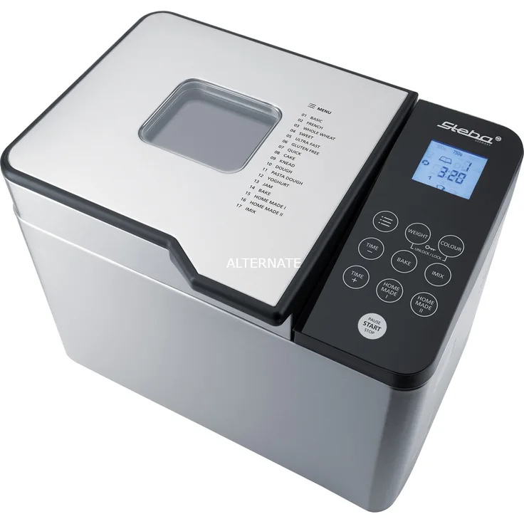 Steba BM 2 Brotbackautomat, 600W, 17 Programme,Touch-Control mit Display, Timer, edelstahl-schwarz