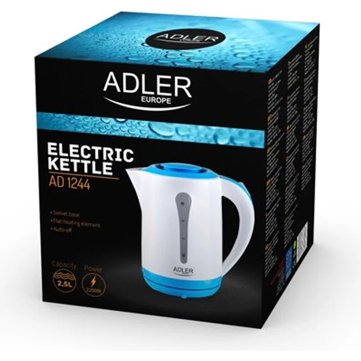 Adler AD 1244 Wasserkocher 2,5 L, Weiß-Grau