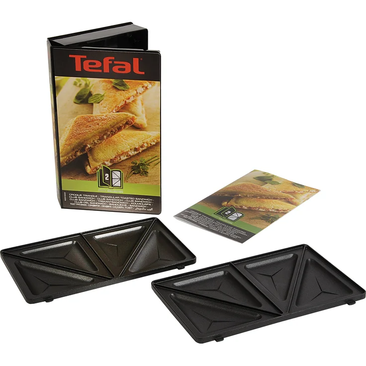 Tefal XA800212 Collection Set Snack Sandwich-Platte, dreieckig, Rezeptbuch mit 4,4 x 15,5 x 24,2 cm – Bild 1