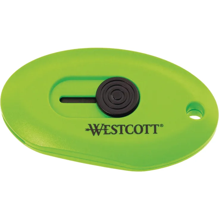 Westcott E-16474 00 Mini-Cutter mit Keramik-Sicherheitsklinge, automatisch einziehbar und integriertem Magnethalter, grün