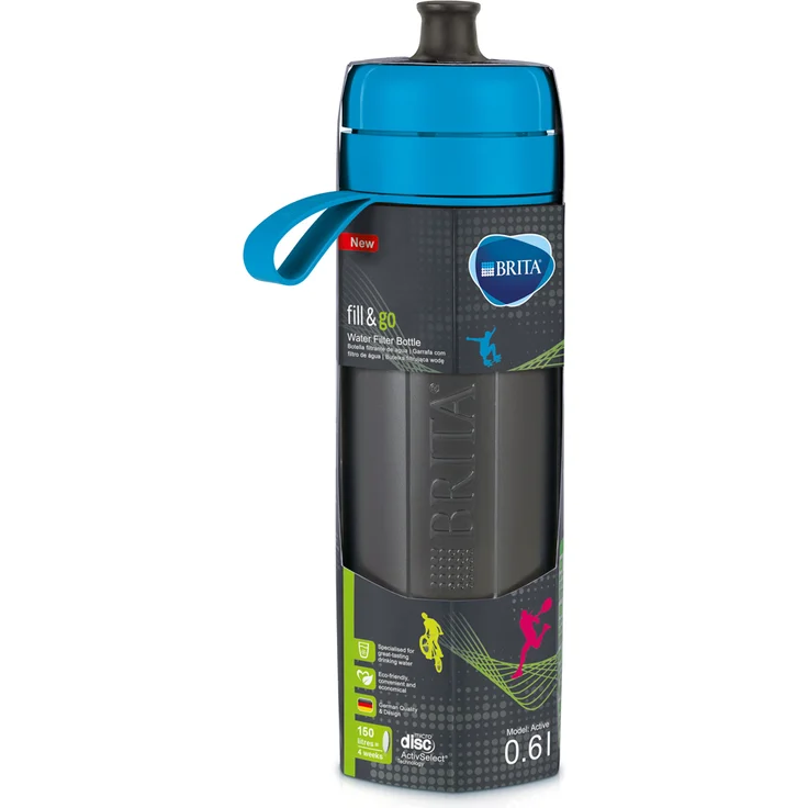 Brita Sport Trinkflasche mit Wasserfilter fill&go Active, blau – Bild 3