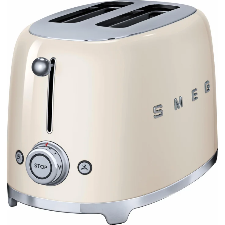 Smeg TSF01 CREU Doppelschlitztoaster, 950W, 6 Bräunungsstufen, creme – Bild 3