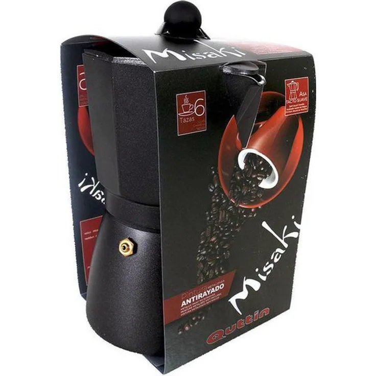 Italienische Kaffeemaschine Quttin Misaki (6 Tassen) Schwarz