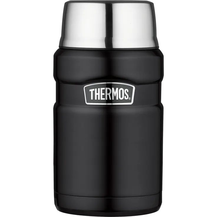 Thermos Edelstahl König Nahrung Flask - Matt Black (710 ml)