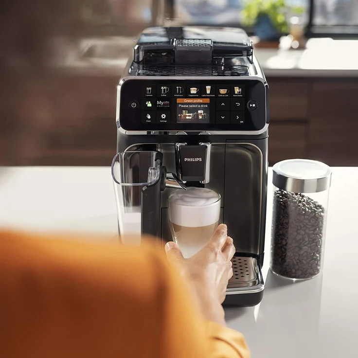 Philips 5400 Serie EP5441-50 Kaffeevollautomat, 12 Kaffeespezialitäten (LatteGo Milchsystem) Matt-Schwarz-Klavierlack-schwarze – Bild 11
