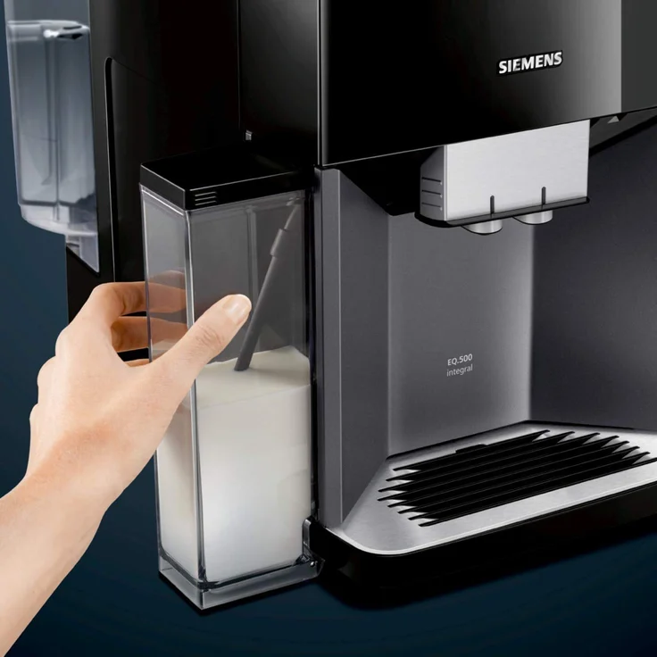Siemens EQ.500 integral Kaffeevollautomat TQ505D09, einfache Bedienung, integriertes Mahlwerk und Milchsystem, zwei Tassen gleichzeitig, 1.500 Watt, schwarz – Bild 4