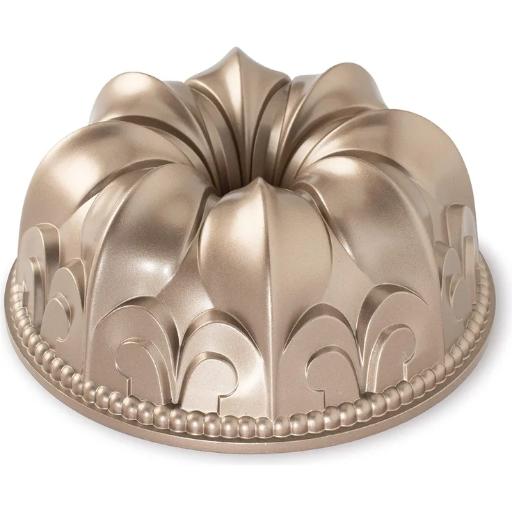 Nordic Ware Fleur de Lis Gugelhupf aus Aluminiumguss, für 10 Tassen, Toffee