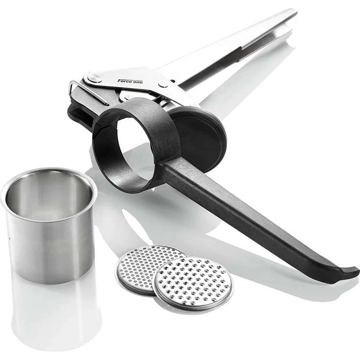 Gefu 13110 Kartoffel-, Saft- und Spätzle-Presse Force One - Profi Küchenhelfer aus Edelstahl mit 2 Lochscheiben – Bild 5