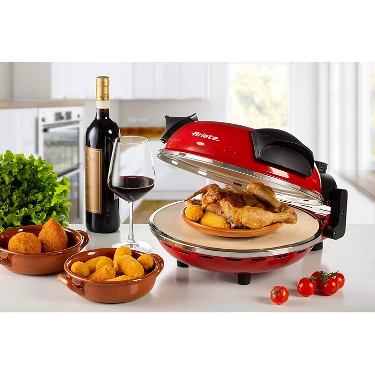 Ariete 909 Pizzaofen, 33 cm Durchmesser, Platte aus Stein, 400 °C, rot – Bild 3