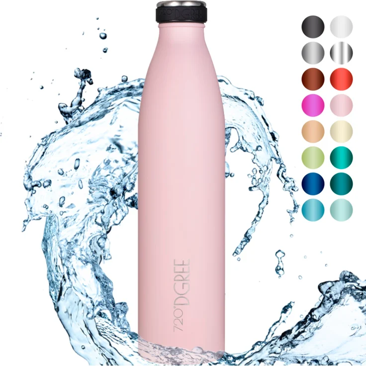 720°DGREE Trinkflasche Isolierflasche Edelstahl 1000ml Doppelwandig milkyBottle rosa matt – Bild 1