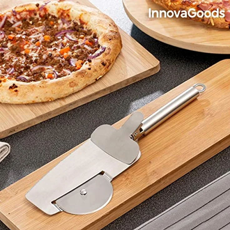 Innovagoods IG813215 Pizzaschneider 4 in 1 Nice Slice, Silber, Silber