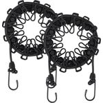 HDE Stretch-Wäscheleine mit Wäscheklammern für lufttrockene Kleidung – tragbare Reise, Wäscheseile zum Aufhängen an der Leine, 2 Stück Schwarz