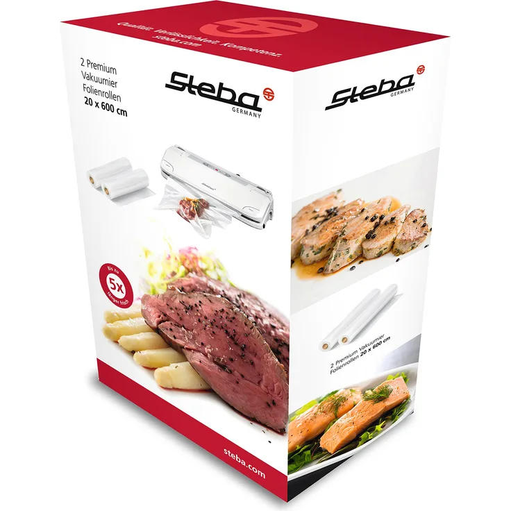 Steba 2 Premium Vakuumier Folienrollen 20 x 600cm