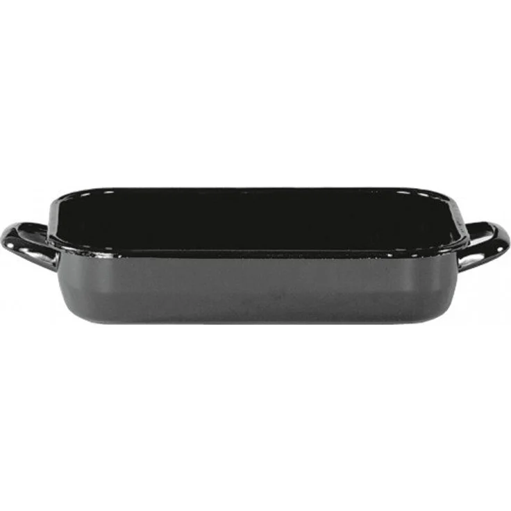 Krüger 220422 lierte, Stahl, Vierkantpfanne, Schwarz, 36 x 22 x 7 cm – Bild 1
