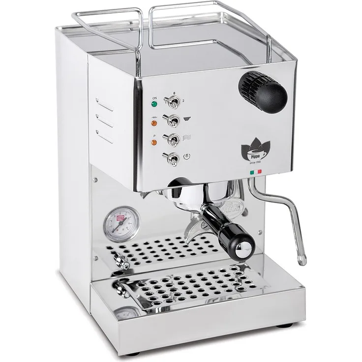 Quickmill 4100 Pippa Espressomaschine Siebträgermaschine, 1,8l Wassertank, silber