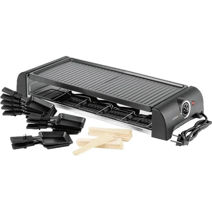 Korona 45060 Raclette Grill für 10 Personen - Tischgrill mit 10 Pfännchen und 10 Spatel - Abnehmbare Grillplatte – Bild 2