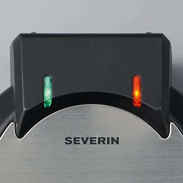 Severin WA 2103 Waffelautomat, Herzwaffeln, 1.300 W, Antihaftbeschichtung, Backampel, Thermostat, Edelstahl, Kunststoff, edelstahl-schwarz – Bild 4