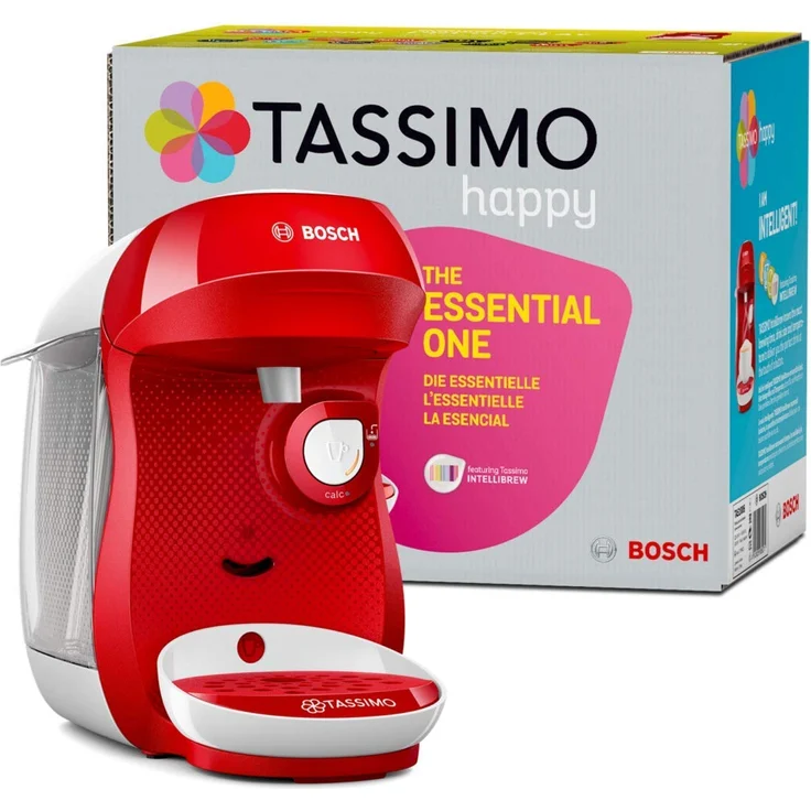 Bosch TAS1006 Tassimo Happy Kapselmaschine, über 70 Getränke, vollautomatisch, geeignet für alle Tassen, kompakte Größe, 1400 Watt, rot-weiß – Bild 5