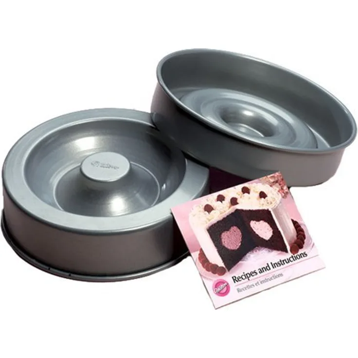 Wilton Heart Tasty-Fill Cake Pan Set Backform, Stahl, Silber, 2-Einheiten