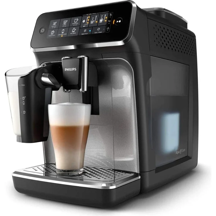 Philips 3200 Serie EP3246-70 Kaffeevollautomat, 5 Kaffeespezialitäten (LatteGo Milchsystem) Schwarz-Silber-lackiert – Bild 3