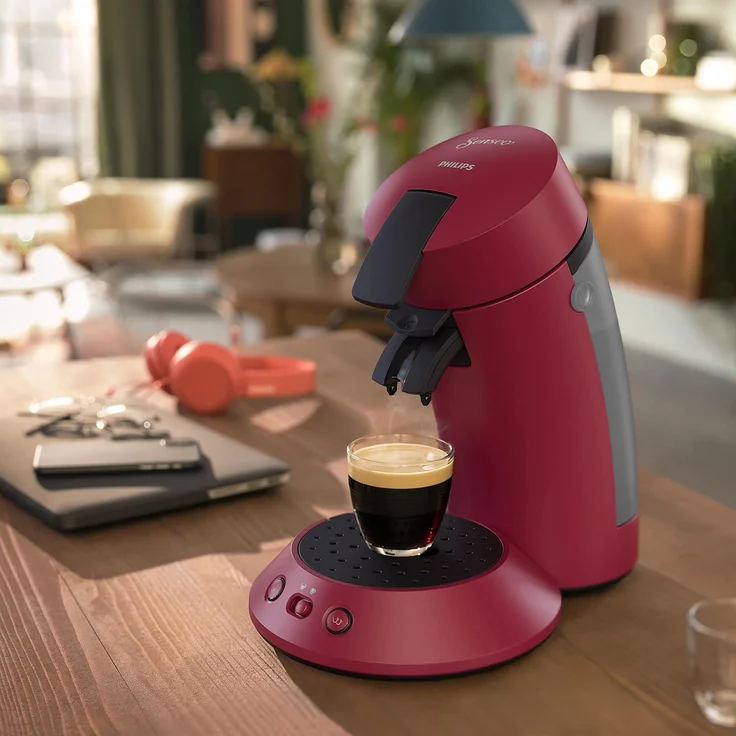 Philips CSA210-90 Senseo Original Plus Kaffeepadmschine, 0,7 l Wassertank, deep red – Bild 3