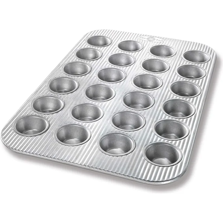 USA Pan Bakeware Cupcake- und Muffinblech 24 Mulden, Mini-Muffin 24-Well Aus aluminiertem Stahl