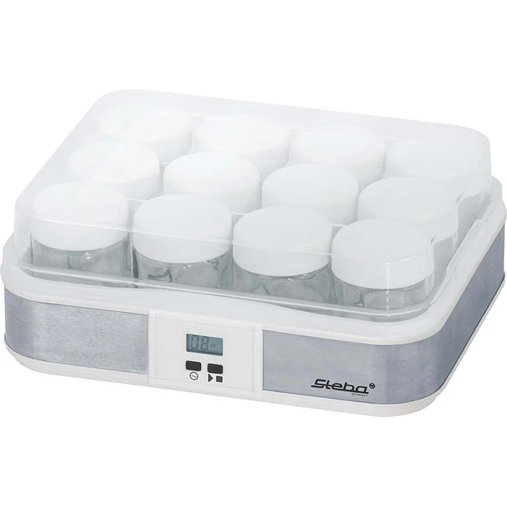 Steba JM 2 Jogurtbereiter | Timerfunktion mit Endabschaltung für die perfekte Konsistenz | Betriebskontrollleuchte | LCD Display | 12 - Glas Joghurtbecher mit Deckel à 0,21 Liter | 2,5 Liter Gesamt – Bild 1