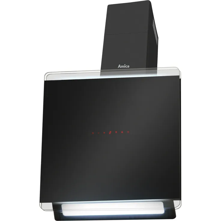 Amica X-type KHF 695 600 S, Motorhaube, Kamin abgewinkelt, Breite: 60 cm, Tiefe: 47.5 cm, Absaugung und Rückführung (mit zusätzlichem Rückführungsset), Schwarzes Glas
