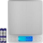 Digitale Küchenwaage, Lebensmittelwaage, Mini-Taschen-Schmuckwaage, Kochen, Lebensmittelwaage, LCD-Display, 2 Ablagen, 6 Einheiten, automatische Abschaltung, Tare, PCS, Edelstahl 500g-0.01g