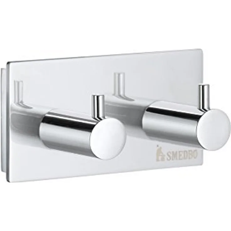 Smedbo Pool Double Handtuch Haken, silber