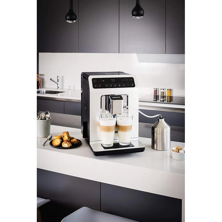 Krups EA891C Evidence Kaffevollautomat, OLED- Display, Barista Quattro Force Technologie, 12 Kaffee-Variationen, 3 Tee-Variationen, One-Touch-Cappuccino Funktion, 2-Tassen Funktion, metall, mit Milchsystem und integriertem Mahlwerk – Bild 12