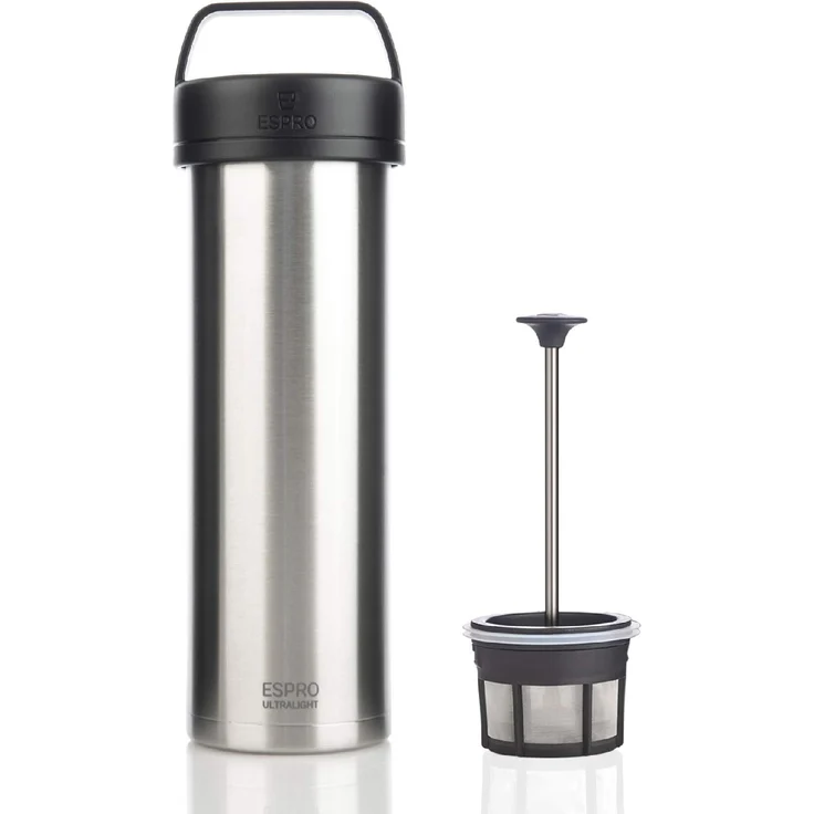 ESPRO Edelstahl Reise-French Press Ultralight, Mini Coffee Maker mit Thermo-Funktion, Kaffee, to go, 475ml, 18-8 – Bild 1
