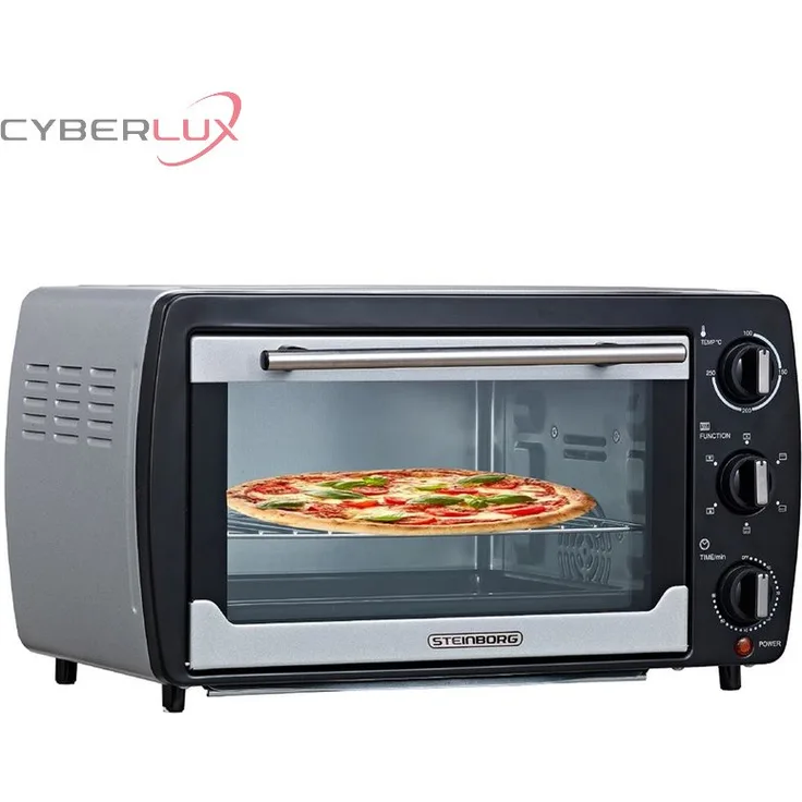 Steinborg Mini Backofen 20 Liter mit Umluft 1380W in schwarz