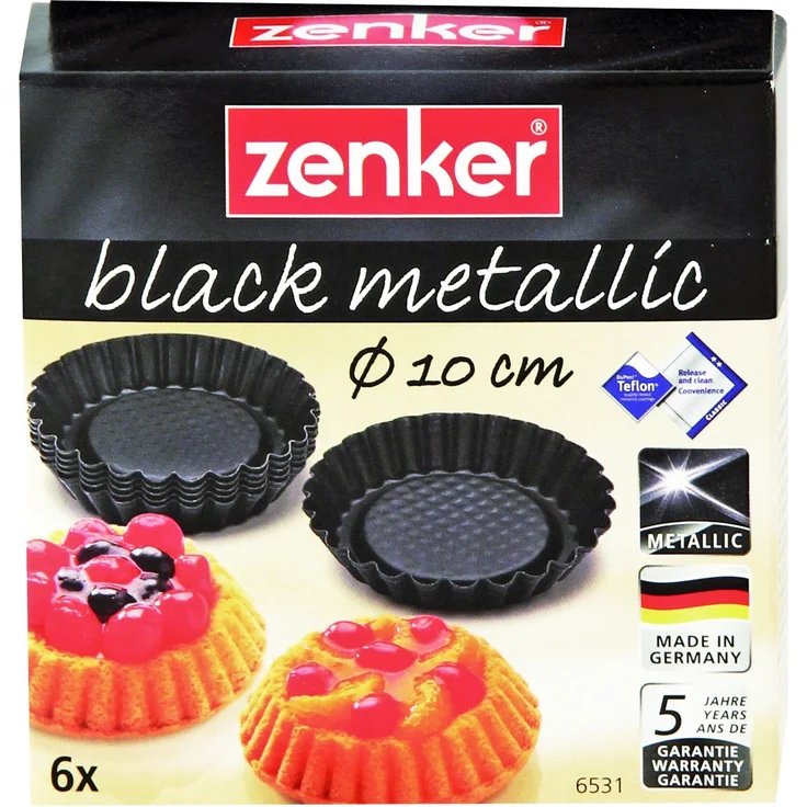 Zenker 6531 Tortelettförmchen 6 Stück, Ø10cm, black metallic – Bild 3
