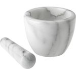 Westmark Mörser mit Stößel, Marmor, Innendurchmesser: 7,5 cm, Gourmet, Weiß-Grau, 69592260