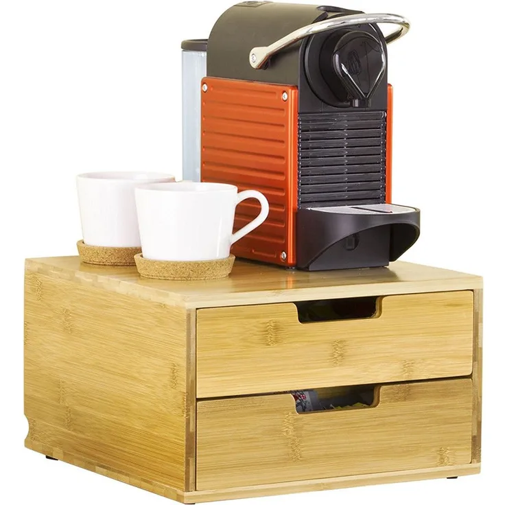 BAKAJI Kapselhalter Nespresso 31 x 30.5 x 18 cm Bamboo Naturale