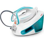 Tefal SV8010 Express Anti-Calc Dampfbügelstation (2800 Watt, Dauerdampfmenge: 120 g-Min., Dampfstoß: 400 g-Min., Kapazität Wassertank: 1,8 Liter, Anti-Kalk-Kollektor) weiß-türkis