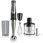 Braun MQ9135XI MultiQuick 9 Stabmixer-Set, 1200 Watt, Schneebesen, Crushed-Eis, Zerkleinerer, Advanced-Smart-Speed, stufenlos, Easy-Click, silber, schwarz