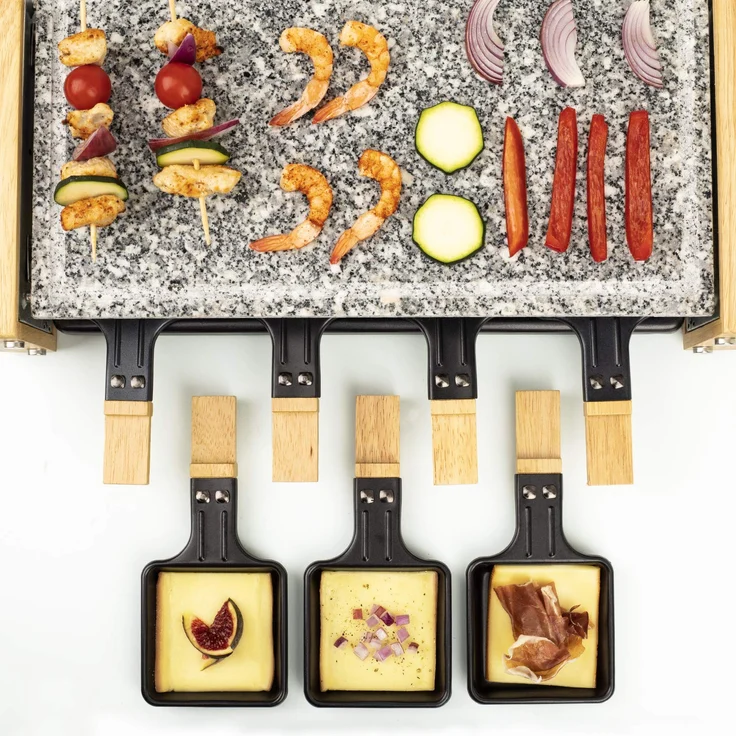 H.KOENIG WOD8 Raclette-Gerät 8 Personen, Holz – Bild 3