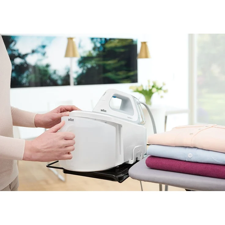 Braun CareStyle 3 IS 3042-1WH Dampfbügelstation, 2.400 W, 5,5 bar, Dampfstoß: 330 g-min, Abnehmbarer 2 l Wassertank, Integrierter Textilschutz, Eco-Funktion, Weiß – Bild 6