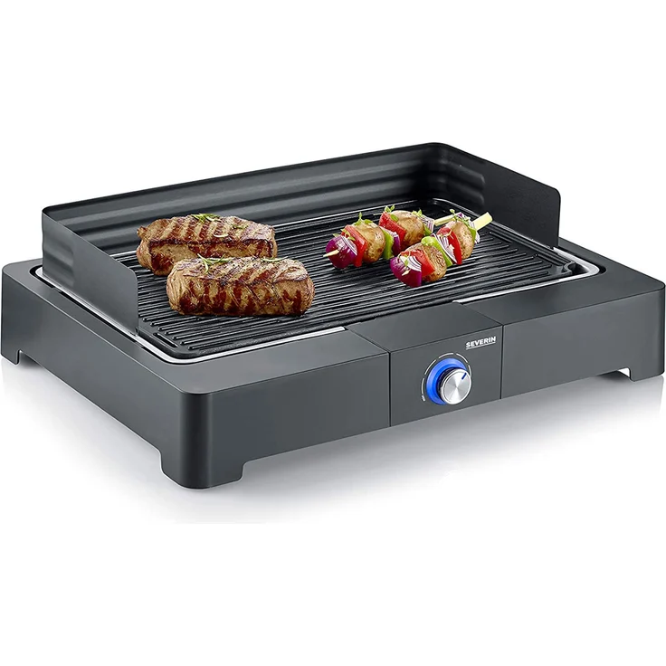 Severin PG 8562 Tischgrill mit Grillplatte schwarz – Bild 1