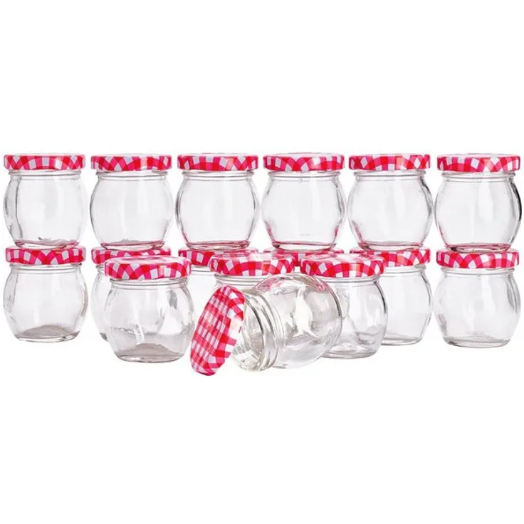 VBS Großhandelspackung Einmachglas, Glas, bauchig, 16 Stück