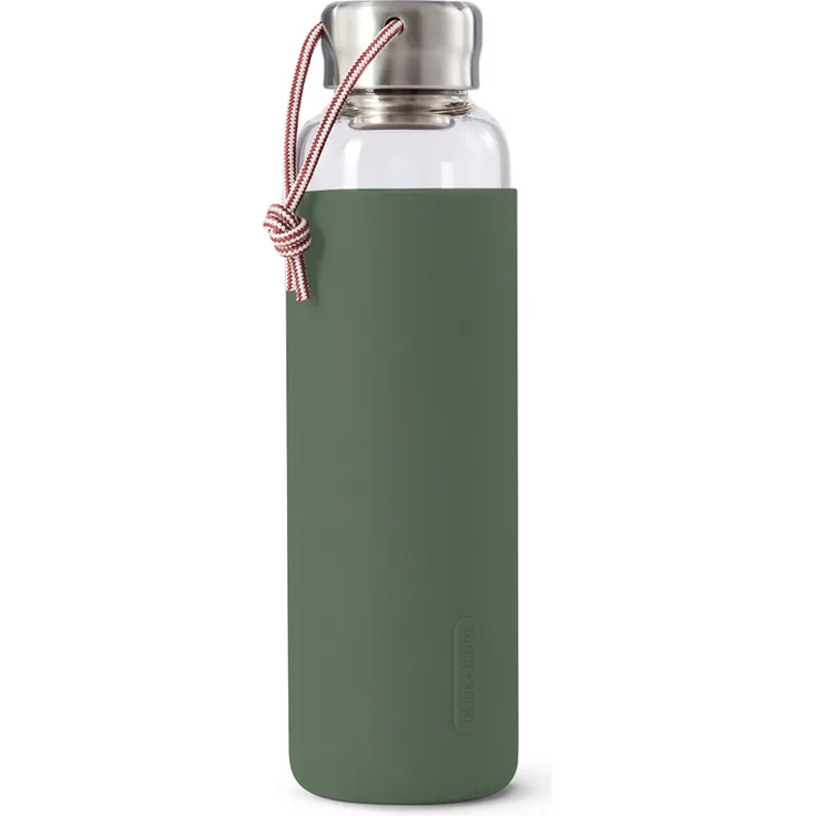 Glas-Wasserflasche, Olive, 600 ml