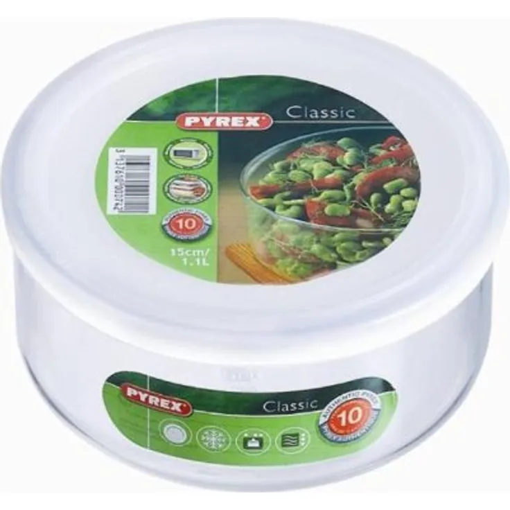 Pyrex 151P000 Mehrzweckform Rund, mit Deckel, 1, 2 L, Glas, transparent, 0.15 x 0.15 x 0.08 cm