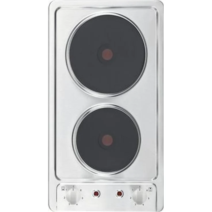PKM EB-DKF-2 Doppelkochplatte, Standgerät, Anzahl der Kochstellen: 2, Heizstufen je Platte: 6, Betriebsart elektrisch, Drehregler, Material Edelstahl, silber – Bild 1