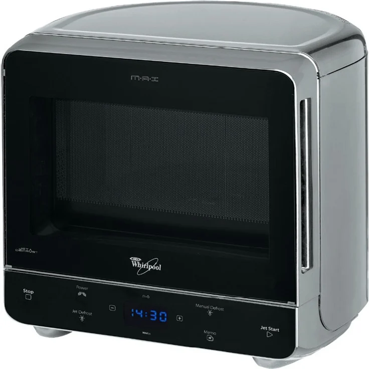 Whirlpool MAX 34 SL Mikrowelle, Standgerät, 700 Watt, 13 Liter Garraum, Super-Kompakt Design, besonders platzsparend in Ecken, Schnellauftau-Funktion – Bild 1